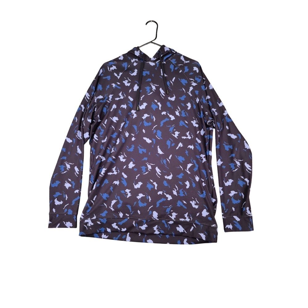 REDVANLY Mens Great Lakes Camo Print Performance Hoodie Blue Navy‎ Size M